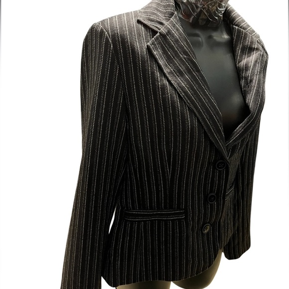 Cabi Joey Pinstripe Blazer Size 6 Black & Gray - Picture 4 of 9